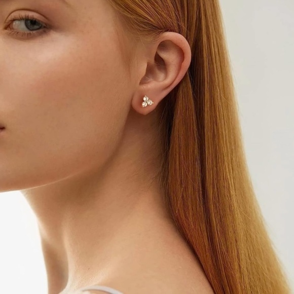 Jewelry - GOLD 14k Gold Plated Cubic Zirconia Stud Earrings